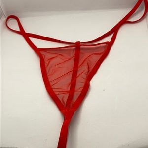 Transparent red thong